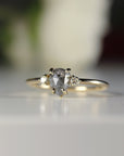 Pear Salt and Pepper Diamond Ring