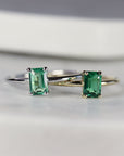 Emerald Engagement Ring 14k Gold - Melt'm Jewelry