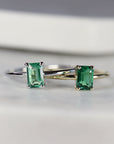 Emerald Engagement Ring 14k Gold - Melt'm Jewelry