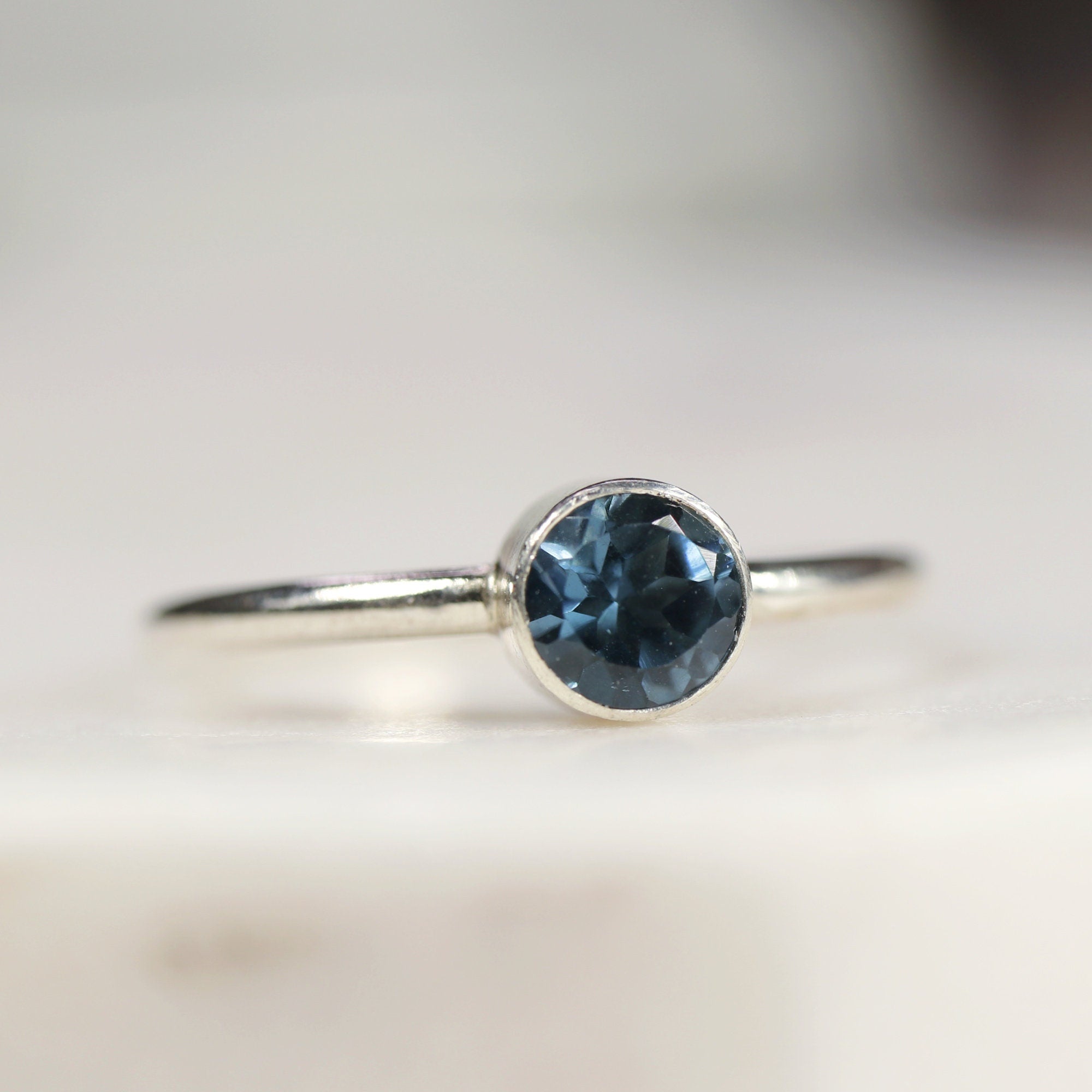 London Blue Topaz Ring, December Birthstone Jewelry