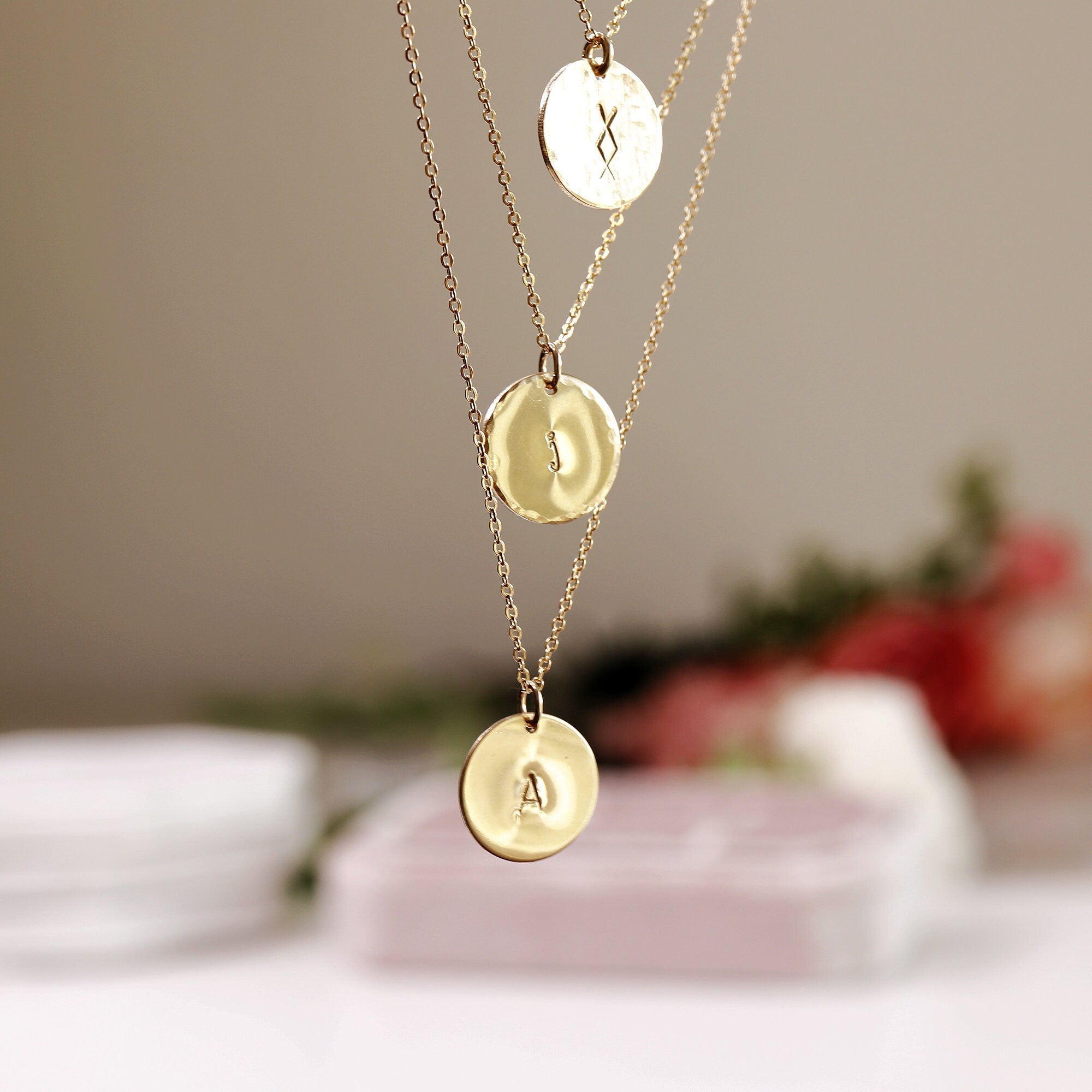 Personalized Initial Coin Necklace