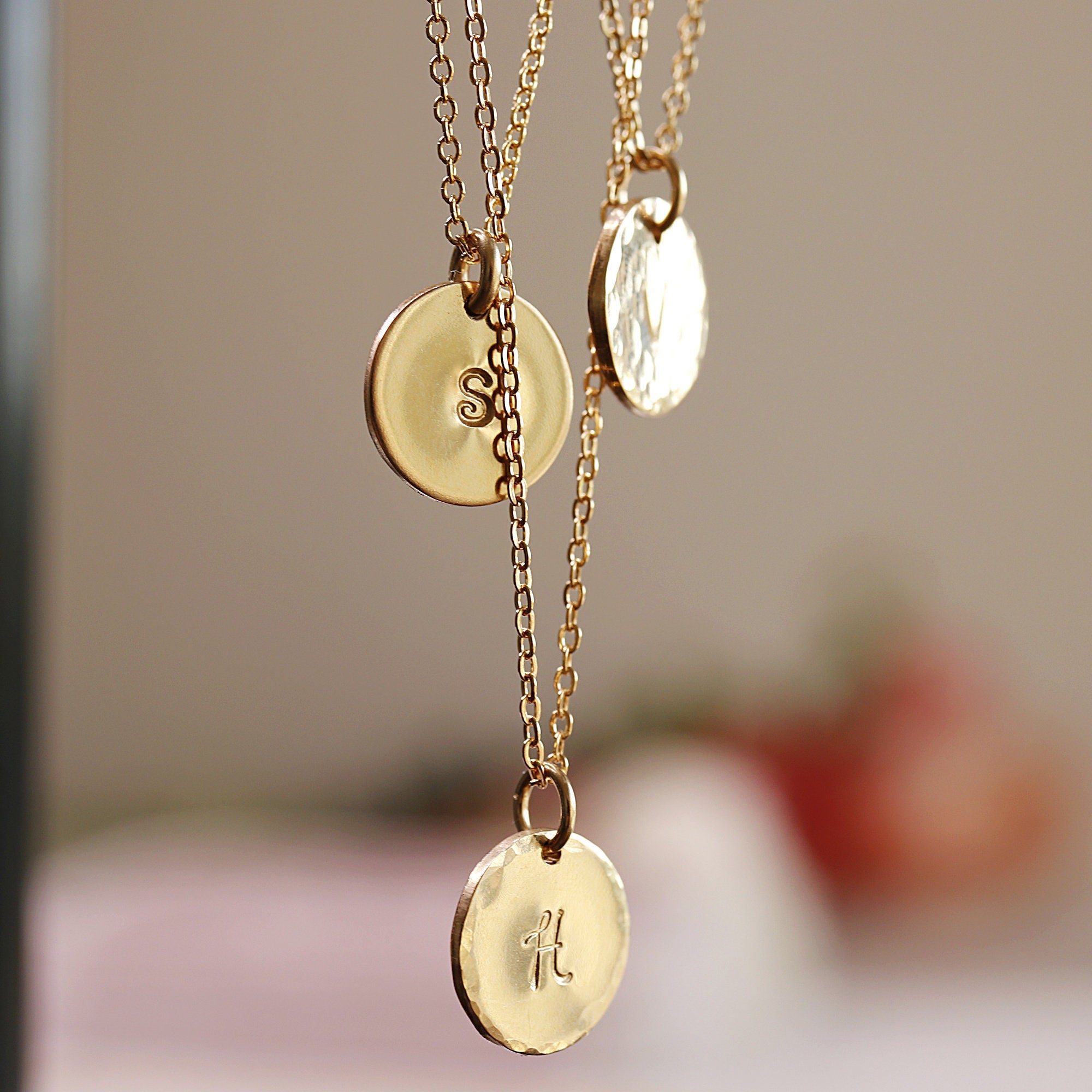 Initial Necklace Gold Filled or Sterling Silver, Personalized Jewelry - Melt'm Jewelry