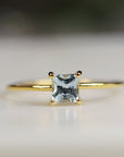 14k Gold Square Princess Aquamarine Ring - Melt'm Jewelry