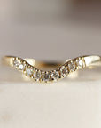 Curved Diamond Wedding Band, Matching Ring Gold Band - Melt'm Jewelry