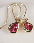 18k Gold Pink Tourmaline Earrings