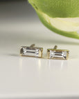Baguette Diamond Stud Earrings 14k Gold - Melt'm Jewelry