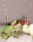 3 Diamond Station Necklace in 14k Gold - Melt'm Jewelry