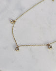 3 Diamond Station Necklace in 14k Gold - Melt'm Jewelry