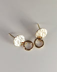 Open Circle and Dot Dangle Studs Earrings