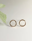 Tiny Gold Open Circle Stud Earrings