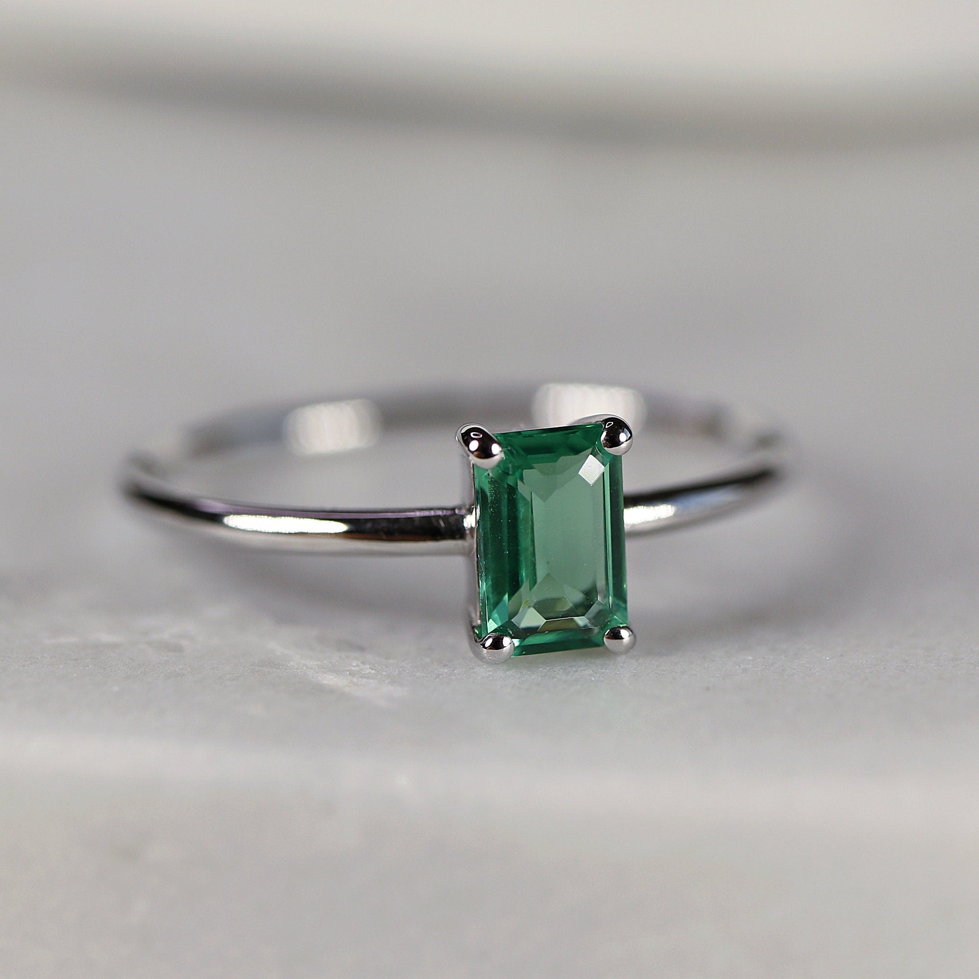 Emerald Engagement Ring 14k Gold - Melt'm Jewelry
