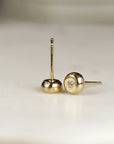 Rustic Diamond Pebble Stud Earrings 14k Solid Gold