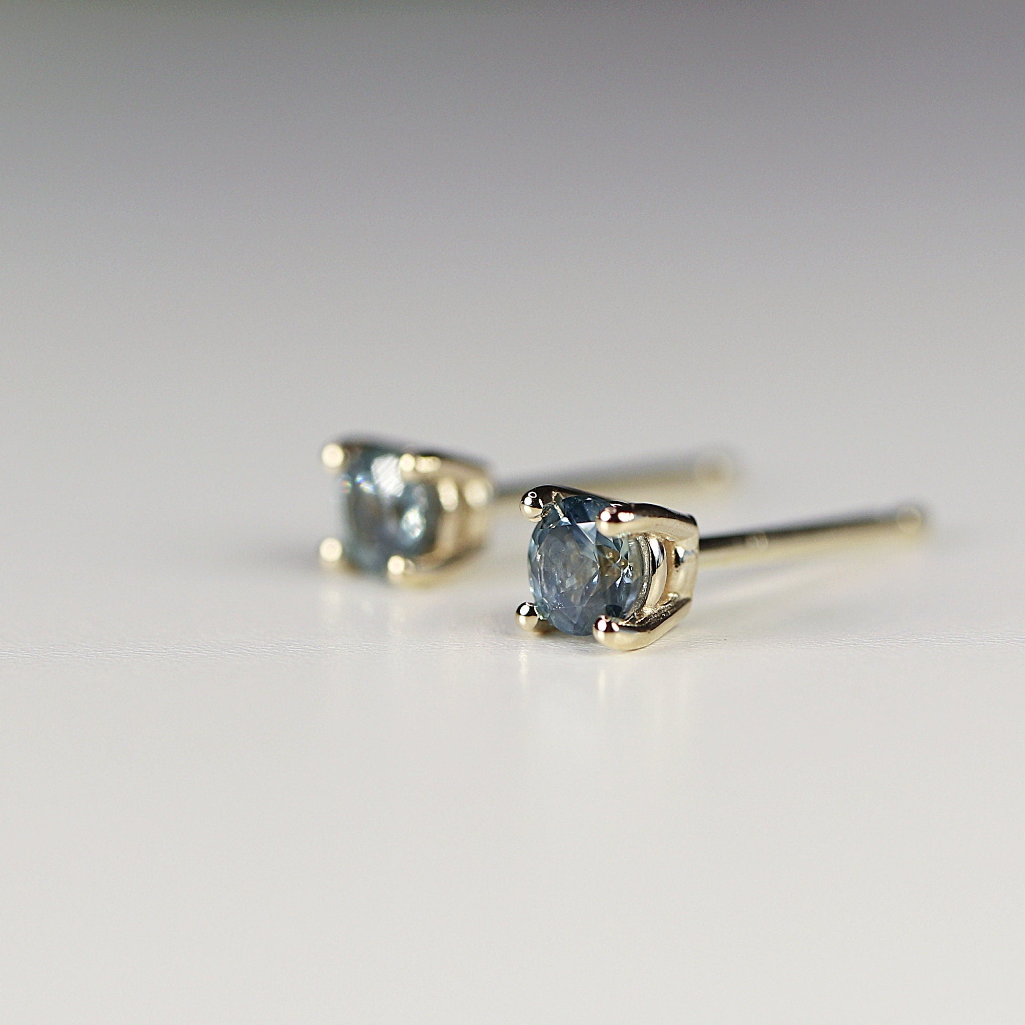 Blue Montana Sapphire Earrings 14k Gold