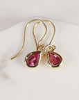 18k Gold Pink Tourmaline Earrings