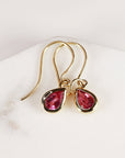 18k Gold Pink Tourmaline Earrings