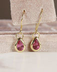 18k Gold Pink Tourmaline Earrings - Melt'm Jewelry