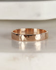 14k Rose Gold Hammered Wedding Band 3mm - Melt'm Jewelry