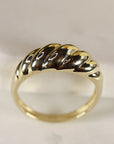 14k Solid Gold Croissant Ring, Chunky Dome Ring