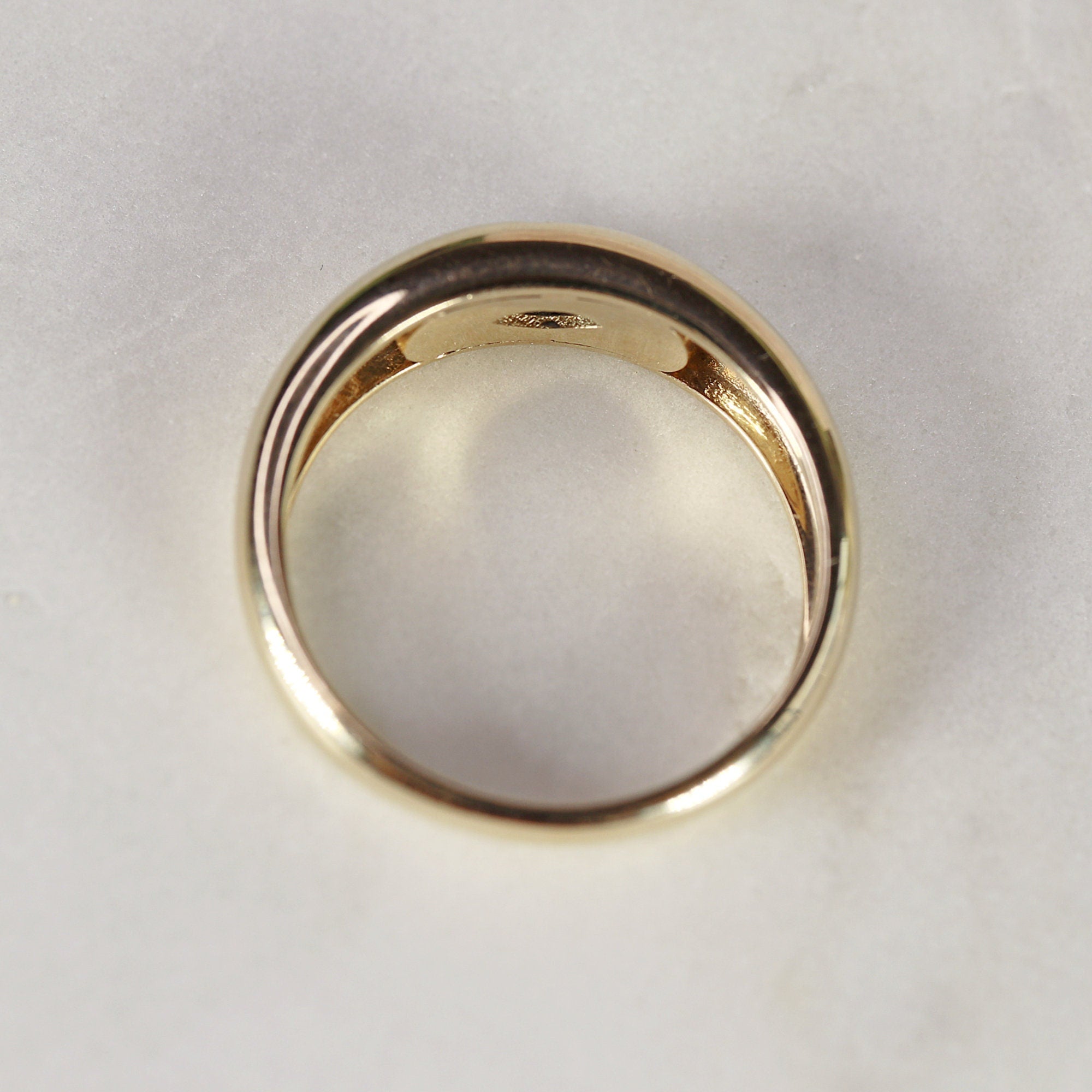 14k Gold Minimalist Dome Ring With Marquise London Blue Topaz - Melt'm Jewelry