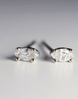 Marquise Diamond Stud Earrings, 0.14 ct VS Diamond Earrings 14k Solid Gold