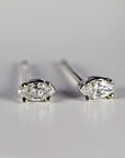 Marquise Diamond Stud Earrings, 0.14 ct VS Diamond Earrings 14k Solid Gold