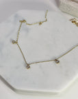 Diamond Station Necklace in 14k Solid Gold