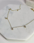 3 Diamond Station Necklace in 14k Gold - Melt'm Jewelry