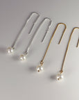 Freshwater Pearl Chain Earrings in Gold Filled, Solid Gold or Sterling Silver - Melt'm Jewelry