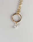 Diamond Briolette Necklace in 14k Solid Yellow Gold