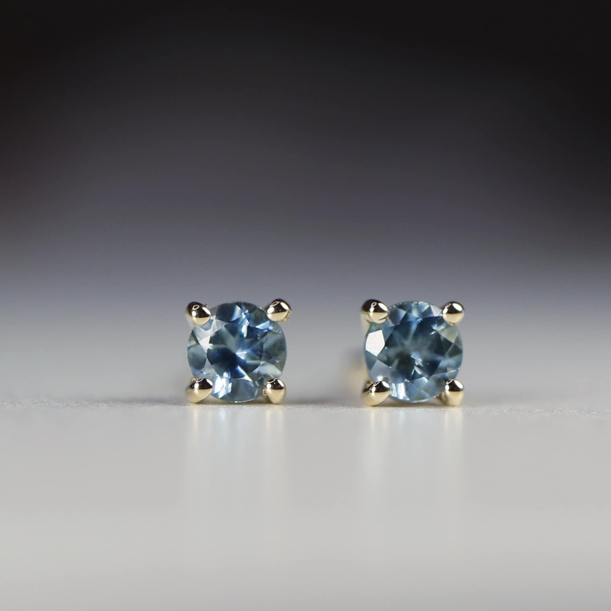 Blue Montana Sapphire Earrings 14k Gold - Melt'm Jewelry