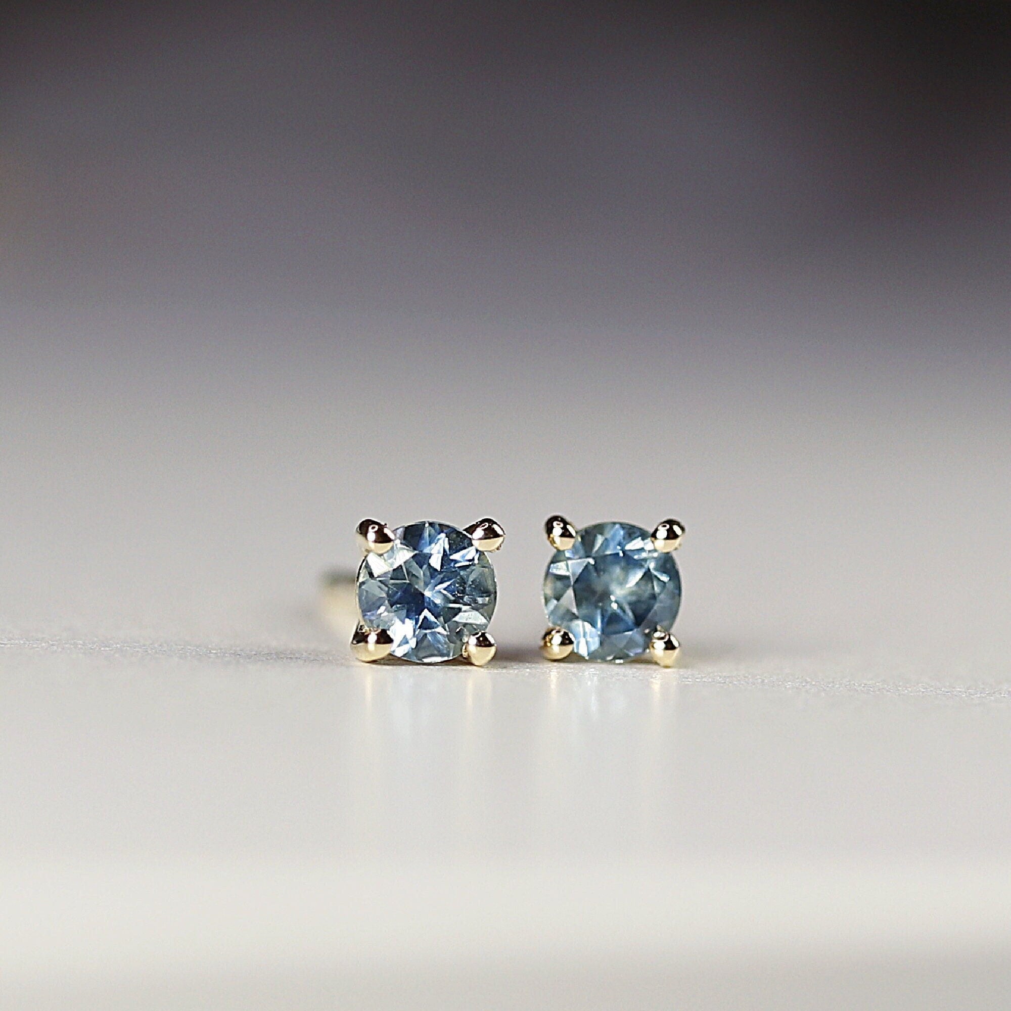 Blue Montana Sapphire Earrings 14k Gold - Melt'm Jewelry