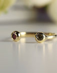 18k Solid Gold Pink Tourmaline Ring, Open Cuff Ring