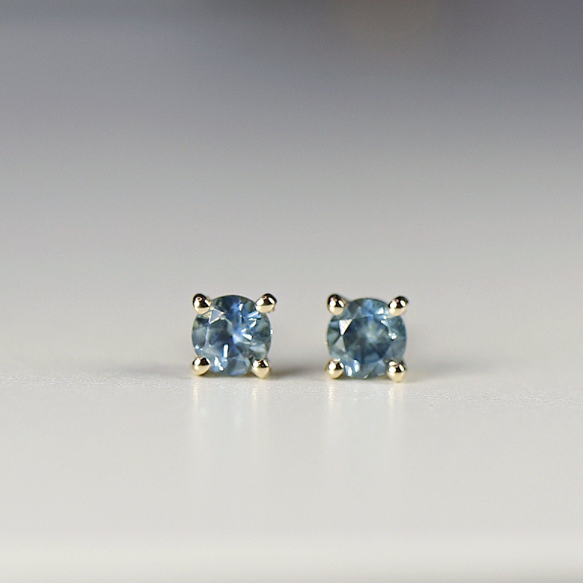 Blue Montana Sapphire Earrings 14k Gold