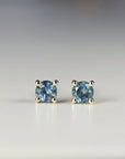 Blue Montana Sapphire Earrings 14k Gold