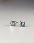 Blue Montana Sapphire Earrings 14k Gold