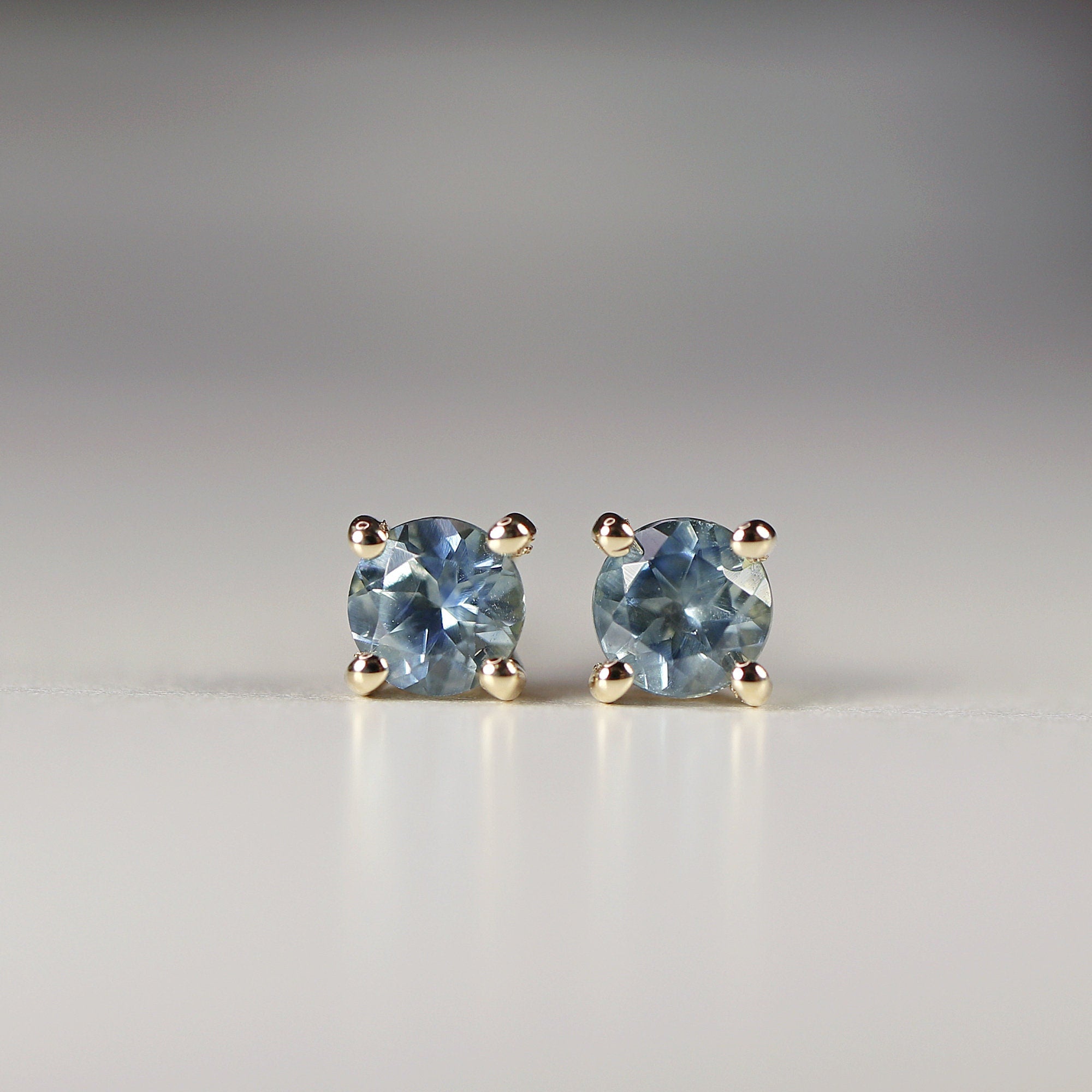 Blue Montana Sapphire Earrings 14k Gold