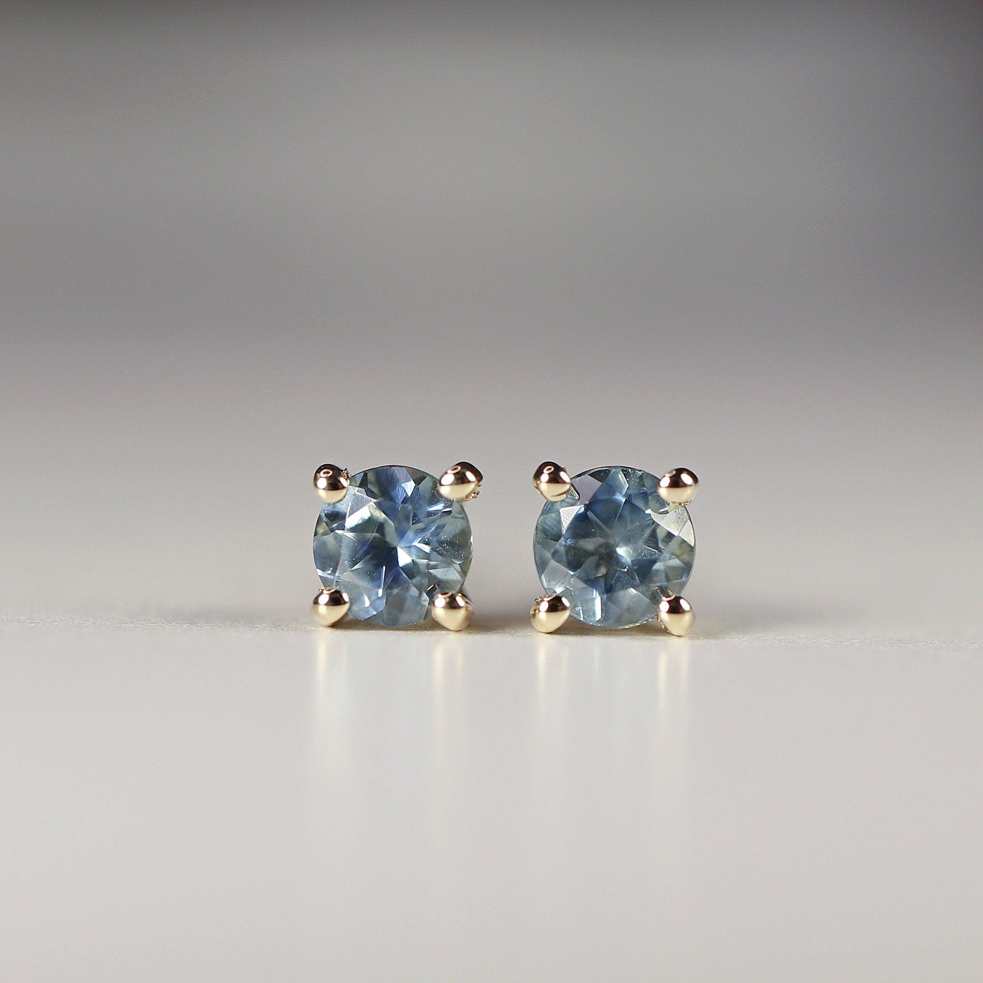 Blue Montana Sapphire Earrings 14k Gold - Melt'm Jewelry