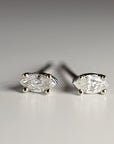 Marquise Diamond Stud Earrings, 0.14 ct VS Diamond Earrings 14k Solid Gold