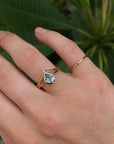 Pear Aquamarine Ring, Bezel Set 14k Gold Ring