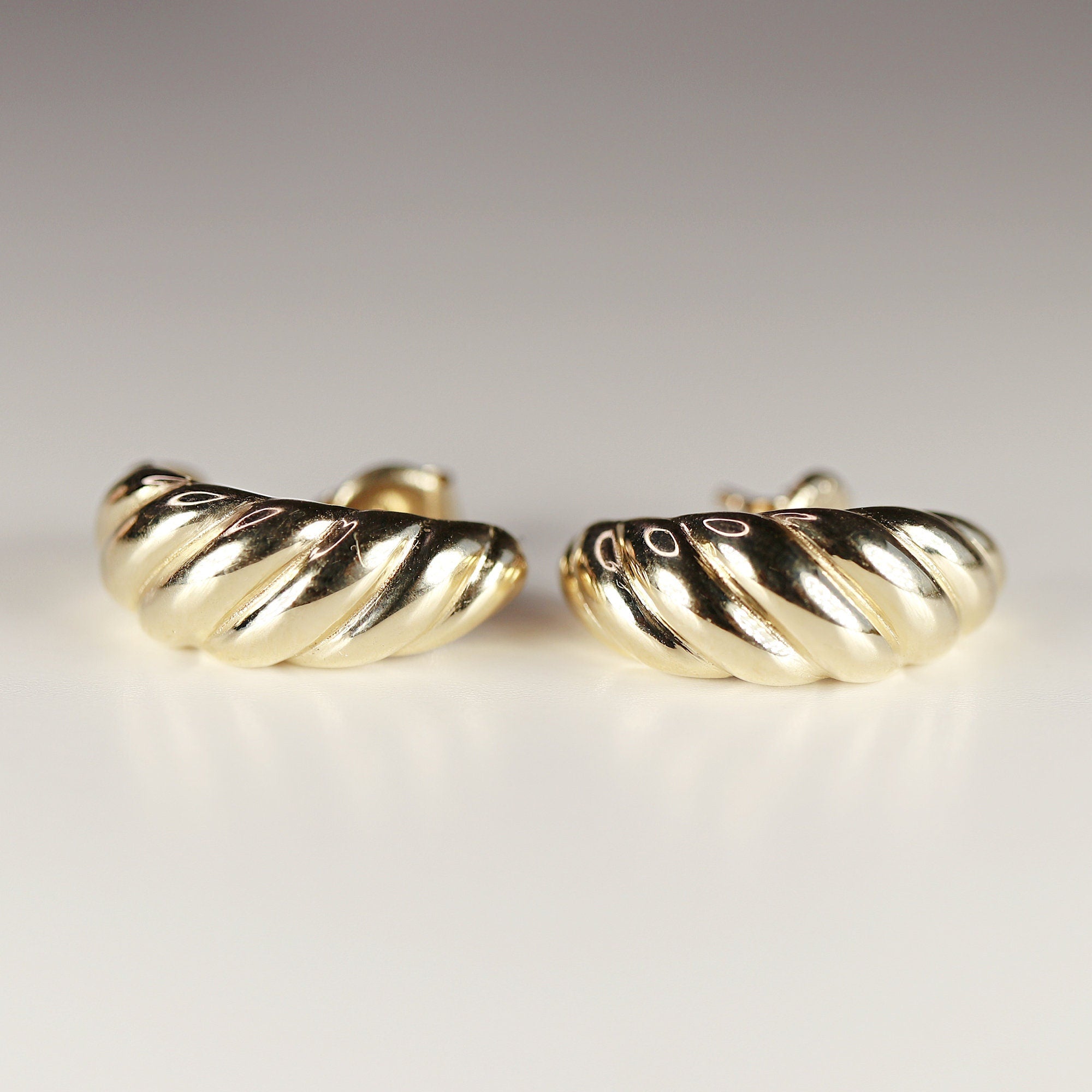 Croissant Dome Earrings 14k Gold - Melt'm Jewelry