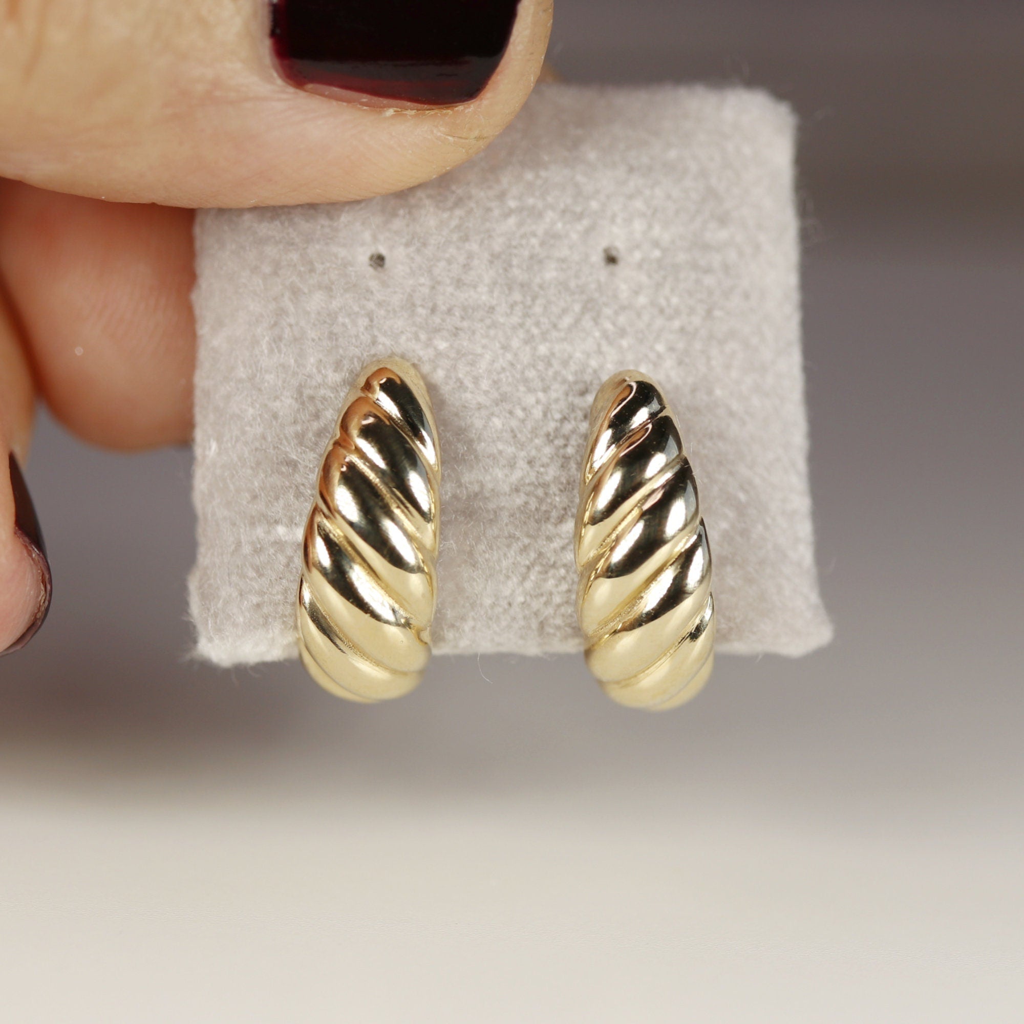 Croissant Dome Earrings 14k Gold - Melt'm Jewelry