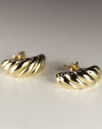 Croissant Dome Earrings 14k Gold - Melt'm Jewelry