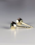 14k Gold Bezel Set Emerald Stud Earrings - Melt'm Jewelry