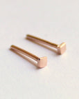 Square Gold Studs, 2mm Square Earrings