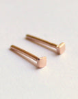 Square Gold Studs, 2mm Square Earrings - Melt'm Jewelry