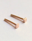 2mm Square Gold Stud Earrings (Solid Yellow or Rose Gold - SINGLE or PAIR) - Melt'm Jewelry