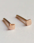 Square Gold Studs, 2mm Square Earrings