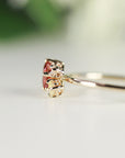 Opal Tourmaline and Diamond Cluster Engagement Ring - Melt'm Jewelry