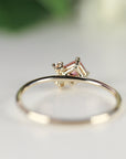 Opal Tourmaline and Diamond Cluster Engagement Ring - Melt'm Jewelry
