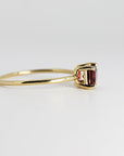 14k Gold East West Garnet Ring